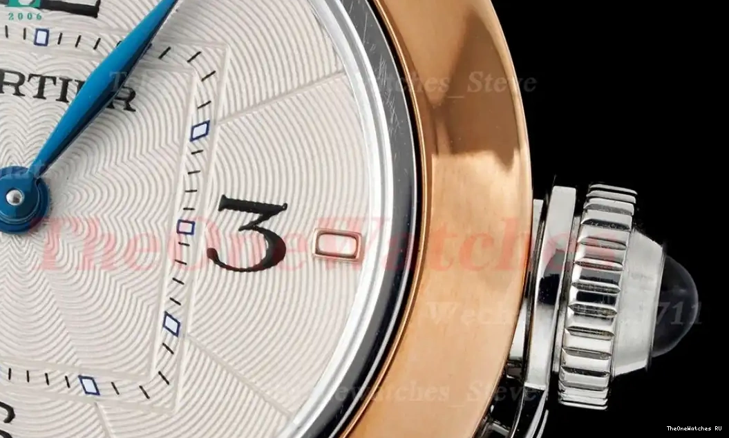 30mm Cartier Pasha RG De AF Black Quartz LE White Ladies Dial 0324